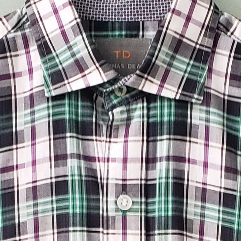 TD Thomas Dean Boys Dress Plaid Shirt
